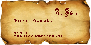 Neiger Zsanett névjegykártya